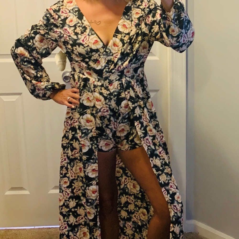 High low romper long sleeves and shorts attached!